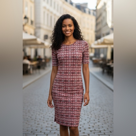 LuLaRoe Julia Women’s Red & Navy Blue Dress - Picture 1 of 9